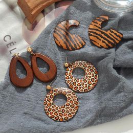 Hoop Earrings For Women Fashion Wood Water Drop Ethnic Zinc Alloy Hoops Ez4339 Direct Selling