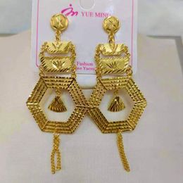 Knot Women Gold color Vintage Earrings Indian Dubai Gold Glated Luxury Earring Fashion 18k Gold Plated Jewelry For Women Wedding