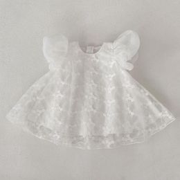 Girl Dresses Baby Sweet Flower Mesh Dress Toddler Kids Solid Loose Princess Summer Thin Cute Cotton Lace Fashion Fairy
