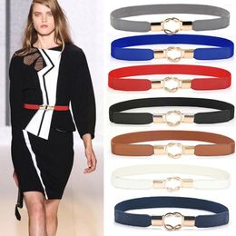 Belts 1pc Woman Elastic Belt Fashion PU Thin Stretch For Dress Coat Sweater Matching Waistband Clothing Access C1K7