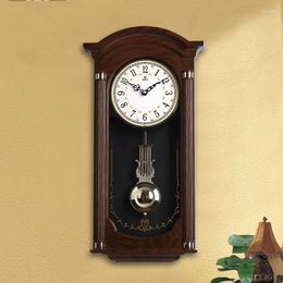 Wall Clocks Chinese Creative Large Clock Retro Shabby Chic Pendulum Relogio De Parede Gift Ideas Living Room Decoration LQQ15YH