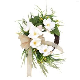 Decorative Flowers Fake Magnolias Garland 50cm Multipurpose Silk For Wedding Home Outdoor Indoor Decoration Artificial Front Door Wreath