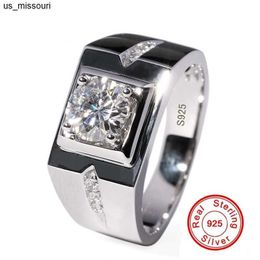 Band Rings Solitaire male ring White Gold Filled 06ct AAAAA CZ Diamant Engagement Jewelry Wedding Rings for Men Finger ring J230522