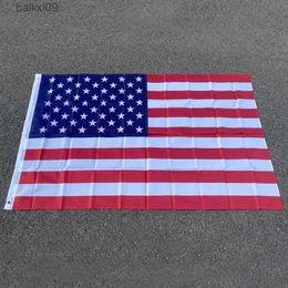 Party Decoration aerxemrbrae flag150x90cm us flag High Quality Double Sided Printed Polyester American Flag Grommets USA Flag T230522