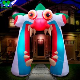 2022 New Arrival Halloween Decoration Inflatable Clown Mouth Archway With Bright Led Lights For Outdoor Yard Lawn Party Events