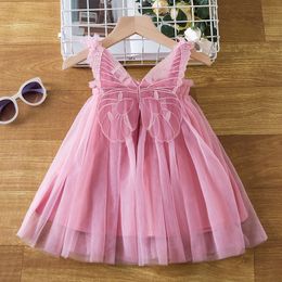 Fashion Baby Girl Sling Tulle Dress 1-5T Children Angel Wings Designer Skirt Kids Summer Princess Dresses