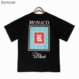 Summer Mens T-Shirts Womens rhude Designers For Men tops Letter polos Embroidery tshirts Clothing Short Sleeved tshirt large Tees OH0A