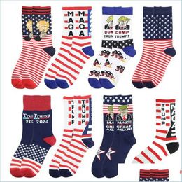 Party Favour Trump 2024 Socks Make America Again Stockings For Adts Women Men Cotton Sports Drop Delivery Home Garden Festive Supplies J0522