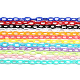 10pcs 50cm Colourful Acrylic Link Chain Lobster Clasp Keychains For Necklace Bracelet Making Colourful Chain Plastic Chain Links