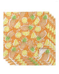 Table Napkin 4pcs Summer Tropical Fruits Pineapple Square 50cm Wedding Decoration Cloth Kitchen Dinner Serving Napkins