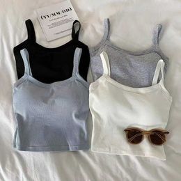 Women's Tanks Camis Crop Top Women Sexy Sleeveless Tops Fashion Female Underwear Lady's Camisole Girl Basic T-shirt Vest Lingerie Bras Tube Tops Hot P230519