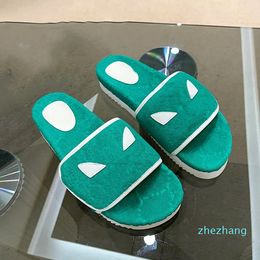 2023-Platform Sandal Famous Designer Woman Summer Slippers Embroider Suede 5.5CM Heel Womens Sandels Luxuriou Slides Shoe Size 43