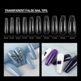 False Nails Clear Fake Tips Acrylic Extension UV For Nail Gel Artificial Full Cover Manicure Mould ToolFalse