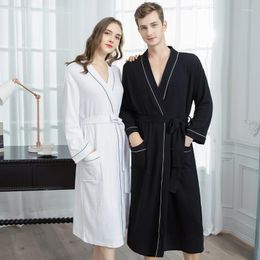 Women's Sleepwear Japanese Bathrobe For Men And Women Long Spring Autumn Lovers Thin Absorbent Nightgowns Bride Dressing Gown