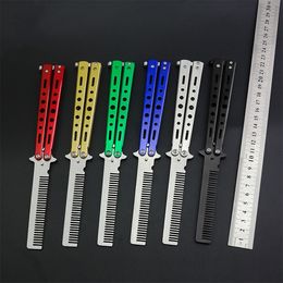 Party Favor 1PC Foldable Comb Stainless Steel Practice Training Comb Beard Moustache Brushes Hairdressing Styling Tool