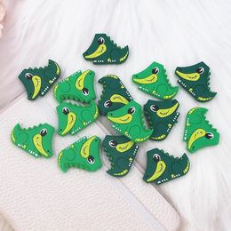 Beads Chenkai 50pcs Silicone Crocodile Beads BPA Free Animal Bead DIY Teething Infant Chewable Dummy Necklace Pacifier Toy Accessories