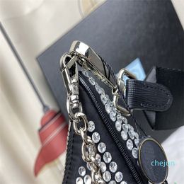 Modern Women Mini Handbags Hobo Shoulder Camera Bags with Allover Crystal Embellishment