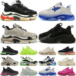 triple s sneakers for men women designer shoes luxury Black White Beige Teal Blue Bred Red Pink mens trainers clear sole platform Tennis B5