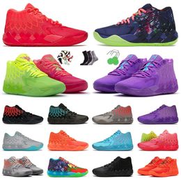 Zapatos de baloncesto para hombre Lamelo Mb01 Rick Morty Zapatos para correr en venta Ball Queen City Azul Naranja Rojo Verde Tía Perla Rosa Púrpura Gato Zapato deportivo Zapatillas de deporte