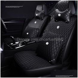 Car Seat Covers 2022 Luxury Pu Leather Ers For Corolla Camry Rav4 Auris Prius Yalis Avensis Suv Interior Accessories Black Drop Deli Dhruh