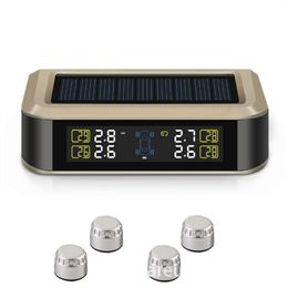 CAREUD Solar Bus RV Truck TPMS Wireless Tyre Pressure Monitoring System With 6 External/Internal Sensors Max 130 PSI