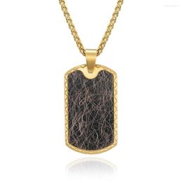 Pendant Necklaces Stamped Prongs With Cut Antique Colour Messy Pattern Military Men's Fashion Trend Stainless Steel Necklace