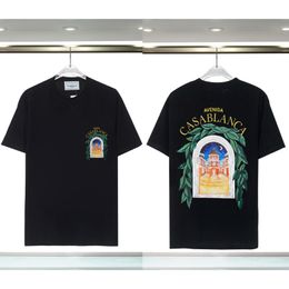 Casablanc Shirt Men's T-Shirts Men's T Brand Designer Tees Rainbow Mushroom Letter Print Short Sleeve Tops Cotton Loose Men Casa Blanca Women Shirt 812