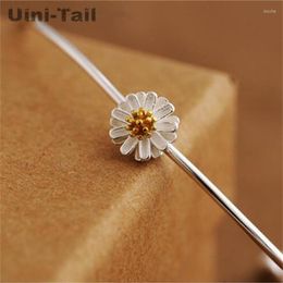 Bangle Uini-Tail Classic 925 Tibetan Silver Double-decker Petals Chrysanthemum Bracelet Temperament Sweet Small Fresh GN125