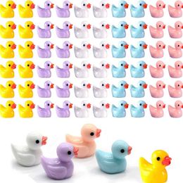 Novelty Items 50/100PCS Mini Resin Yellow Duck Ornament Miniature Figures Tiny Duck Micro Fairy Garden Landscape Aquarium Dollhouse G230520