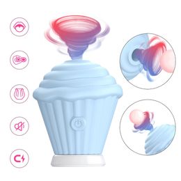 Adult Toys 5 modes of silicone Clit suction cup ice cream vibrator Egg sex toy Female Nipple Gpoint stimulator Clit suction cup cake vibrator 230520