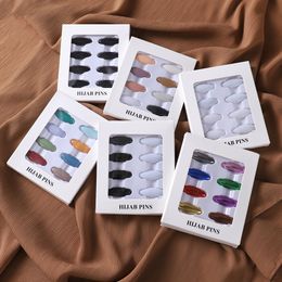 8pcs/lot Anti Slip Brooch Headscarf Shawl Scarf Lady Muslim Fixed Pins Scarf Hijab Clips Stylish Brooch for Women Jewellery