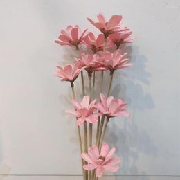 Decorative Flowers 10pcs/Lot Handmade Colourful Dried Made From Sunflower Seed Husks And Ears Of Wheat Pink Bouquet Home Decorations