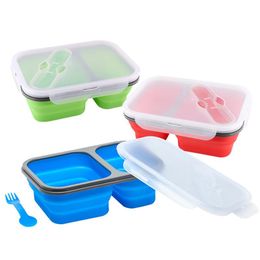 Dinnerware Sets Cells Silicone Collapsible Portable Lunch Box 900ml Microwave Oven Bowl Folding Storage Container LunchboxDinnerware Dinnerw