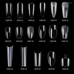 False Nails Q1QD Nail Tips Press On Coffin Clear Artificial Extensions Manicure Tool For Home