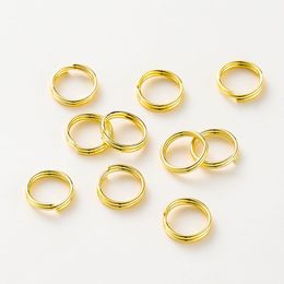 50pcs/14K 18K Gold Double Circles Keyring Jump Ring Keychain Pendant Tag Connectors For DIY Jewellery Handmade Crafts Supplies