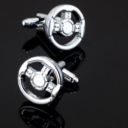 Free shipping, high quality new fashion men's shirt cufflinks steering wheel cufflinks senior designer design shirt butto