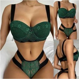 Women s Lingerie Hot Selling Lace Bralette Women Underwear Push Up Gather Bra Panties Set