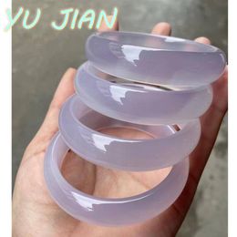 Bangle Rare Natural Jade Lavender Violet Colour Chalcedony Bracelet High Quality Elegant Delicate Bangle Fine Handring Jewellery