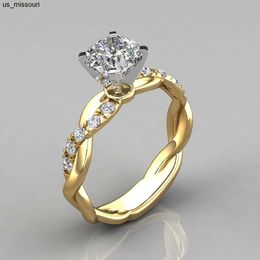 Band Rings DIWENFU 14K Rose Gold White 1 FL Diamond Ring for Female Silver 925 Jewellery Gemstone 14 K Gold Jewellery Diamond Ring Box J230522