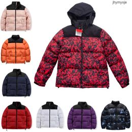 ens down Jacket Fashion Thickened Downs Coats Camouflage shark printing mouth Hip hop full zip keep warm Casual Unisex jackets clothing LTSG