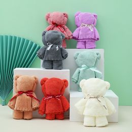 10Sets Bear Towel Face Washing Beauty Birthday Wedding Gift Banquet Party Employee Coral Wholesale 30*30cm Customise Korean Ins