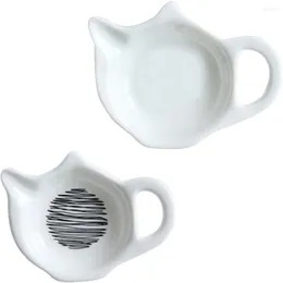Cups Saucers Tea Saucer Bowl Holder Rest Teabag Dipping Ladle Utensil Dishes Time Prep Spoon Dish Ceramic Soy Rack Ketchup Resting Tray Set