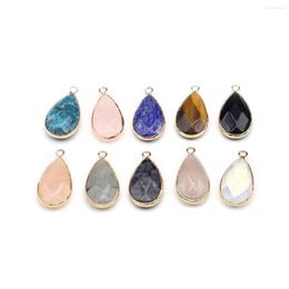 Pendant Necklaces Natural Stone Faceted Water Drop Gemstone Exquisite Charms For Jewellery Making Diy Simple Bracelet Necklace Accessories