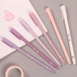 Pcs/Set Cute Romantic Purple Time Gel Pen Korea Stationery Black Ink 0.5mm School Writing Office Supplies