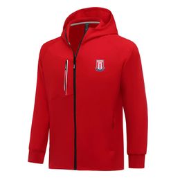 Stoke City F.C. Men Jackets Autumn warm coat leisure outdoor jogging hooded sweatshirt Full zipper long sleeve Casual sports jacket