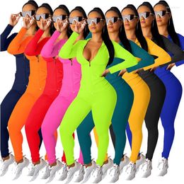 Women's Two Piece Pants Casual Tracksuit For Women Autumn Long Sleeve Zipper Hooded And Skiny Trousers Fitness Sports Outfits Sexy