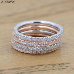 Band Rings Genuine Eternity ring 925 Sterling silver Micro pave AAAAA Cubic Zirconia Charm Wedding Band Rings for women Finger Jewelry J230522