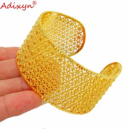 Bangle Adixyn 24k Dubai Gold Color Bangle for Women Girls African Jewelry Indian Hiphop Bracelet Wedding Gifts N02211