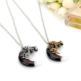 Chains The Ghouls MoJin Amulet Necklace For Men Punk Jewelry Dragon Stone Pendants Necklaces Steampunk Charms Collier