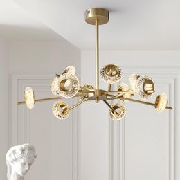 Chandeliers Modern Circle Chandelier Designer Lustre Nordique For Bedroom Dining Room Living Home Brass Crystal LED